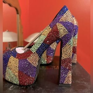 Azaela Wang Rhinestone Royalty Embellished Pump in Multi